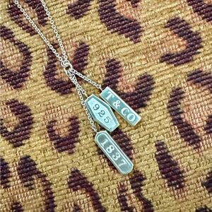 RETIRED Tiffany & Co. 1837 Triple Bar Elements Necklace 925 Sterling silver 16"